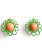 Round green and orange sorbet post earrings from Studio METHOD(E)