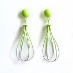 cage drop earrings in three colour ombre powdercoat