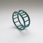 wire cage ring in turquoise powdercoat