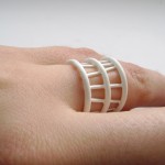 modern wire cage ring powdercoated in white