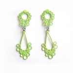 neon green drop stud earrings