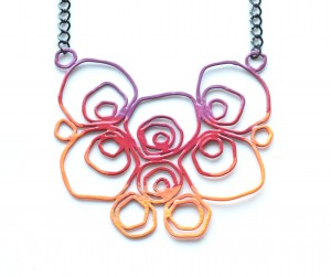 circle necklace powdercoated in ombre gradation by Studio METHOD(E)