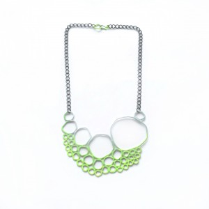 neon green ombre gradation on circle necklace available online
