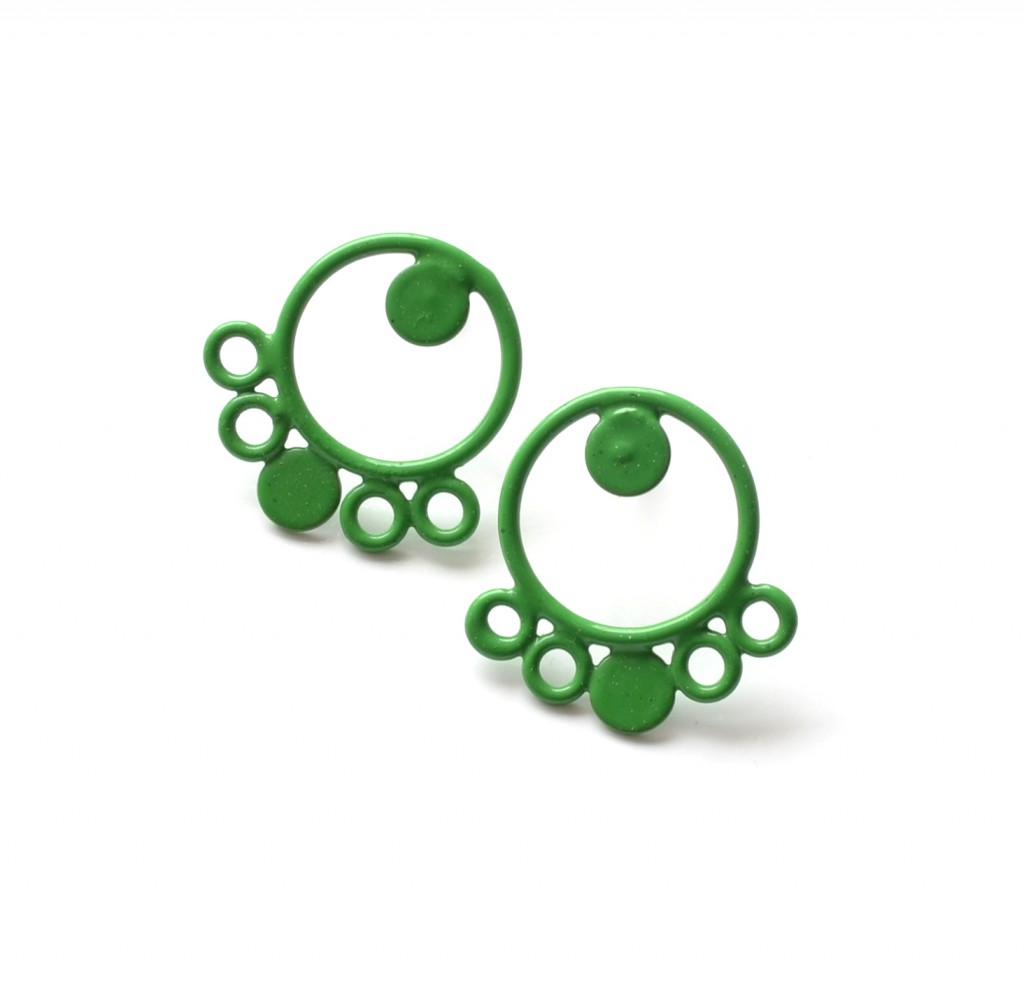 green circle earrings from 2012 jewellery line