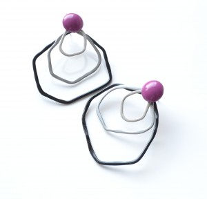 powder coat stacking earrings made by Studio METHOD(E)