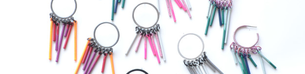 fringe stud powdercoated in a earrings in variety of colours